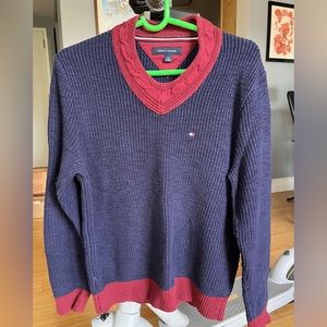 Tommy Hilfiger cable knit V-neck sweater